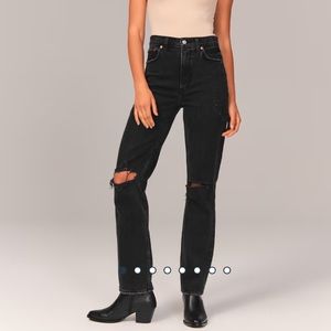 abercrombie 90s ultra high rise | black | ankle length | 26P